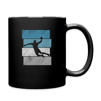 Handball Retro Vintage Handballer Indoor Sports - Full Colour Mug - black - Right