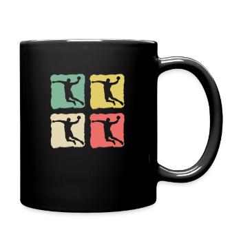 Handball Vintage Handball Sport Retro - Tasse einfarbig - Schwarz - Rechts