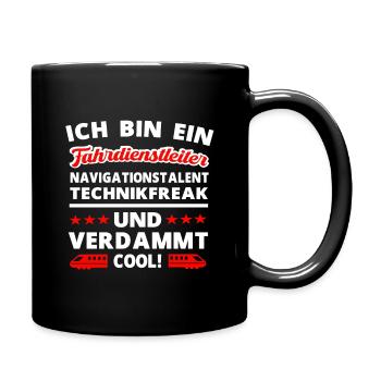 Fahrdienstleiter und Eisenbahner Lokomotive Bahn - Tasse einfarbig - Schwarz - Rechts