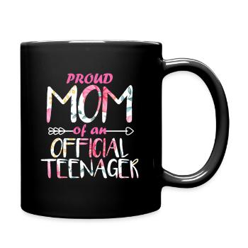Proud Mom of Official Teenager 13th Birthday - Full Colour Mug - black - Right
