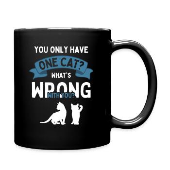 Two Cats Saying Cat Cat Cat Friend Cat - Full Colour Mug - black - Right
