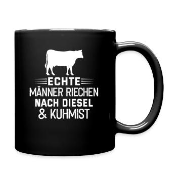 Landwirt Bauer Kühe Traktor Bauernhof Farmer Mann - Tasse einfarbig - Schwarz - Rechts
