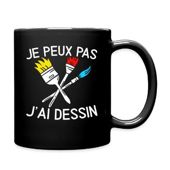 Je Peux Pas J'Ai Dessin - Mug uni - noir - Droite