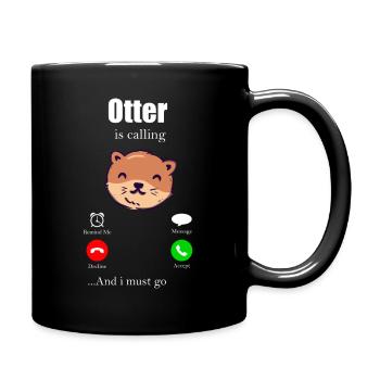 Doux loutre loutre marin marder - Mug uni - noir - Droite