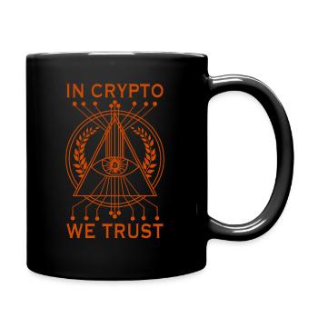 Bitcoin Cryptocurrency - In Crypto We Trust - Full Colour Mug - black - Right
