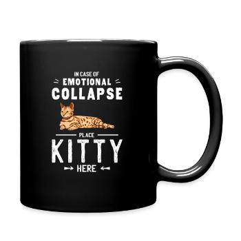 Le chat de l’effondrement émotionnel de placer ici - Mug uni - noir - Droite