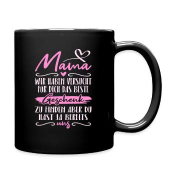 Mama Geschenk Lustiger Spruch Muttertag Geburtstag - Tasse einfarbig - Schwarz - Rechts