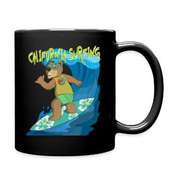 Summer feeling Californian shaka bear surfs the - Tasse einfarbig - Schwarz - Rechts