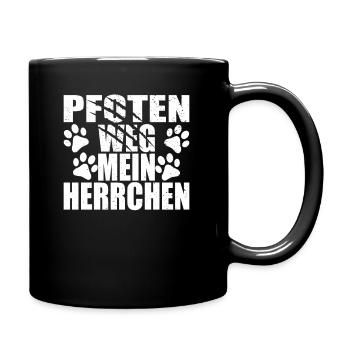 Pfoten weg mein Herrchen Hunderasse Hundebesitzer - Tasse einfarbig - Schwarz - Rechts