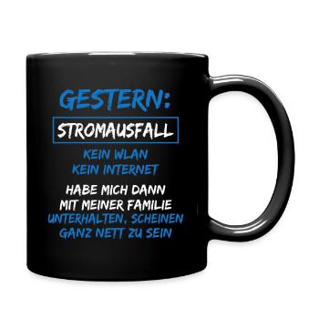 Lustiger Gamer Nerd Spruch Gaming Zocken Geschenk - Tasse einfarbig - Schwarz - Rechts