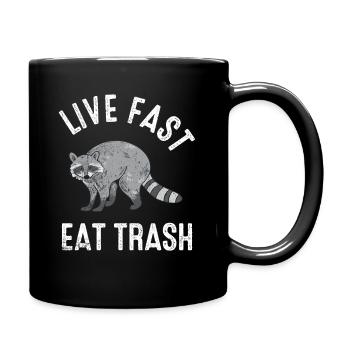 raccoon - Full Colour Mug - black - Right
