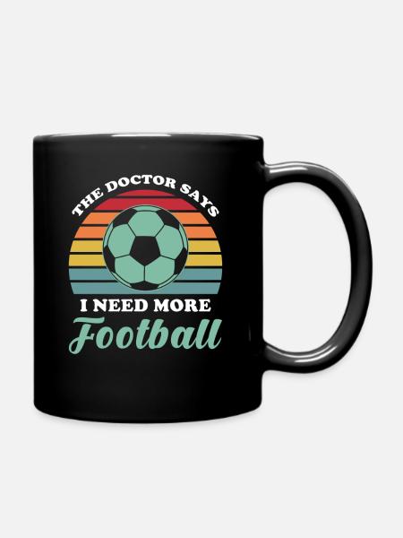 Fußball - Tasse einfarbig - Schwarz