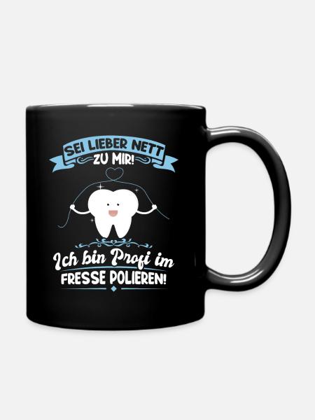 Zahnarzthelferin Zahnmedizinische Fachangestellte - Tasse einfarbig - Schwarz