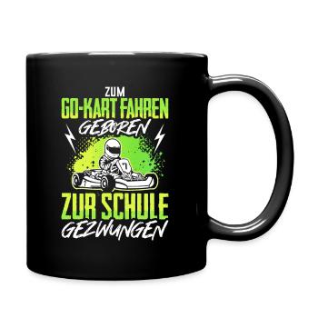 Go-Kart Rennen Kartbahn Kartfahrer Gokart Geschenk - Tasse einfarbig - Schwarz - Rechts