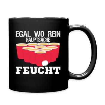 Lustiger Saufen Spruch Bier Pong Wettbewerb - Tasse einfarbig - Schwarz - Rechts