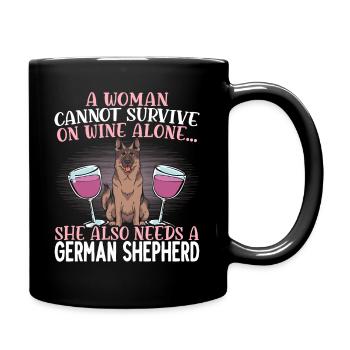 A Girl And Her German Shepherd - Full Colour Mug - black - Right