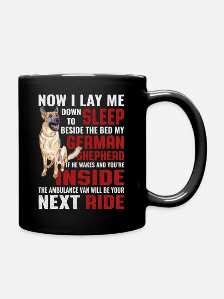 lustige Schäferhund Sprüche Hunde Sprüche - Tasse einfarbig - Schwarz