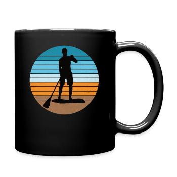 Standup Paddle Athletes on River and Sea - Full Colour Mug - black - Right