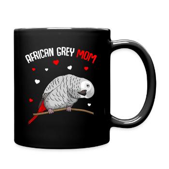 Graupapagei Mama Vogel Lieberhaber - Tasse einfarbig - Schwarz - Rechts
