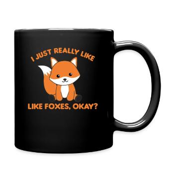 I Just really like foxes funny fox - Full Colour Mug - black - Right
