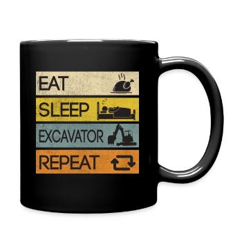 Pelles de chantier Dragage Repeat - Mug uni - noir - Droite