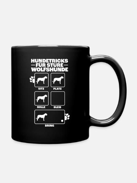Irischer Wolfshund Hundetricks Windhund Geschenk - Tasse einfarbig - Schwarz