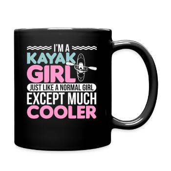 Kayak girl kayaking love paddle wife paddle - Full Colour Mug - black - Right