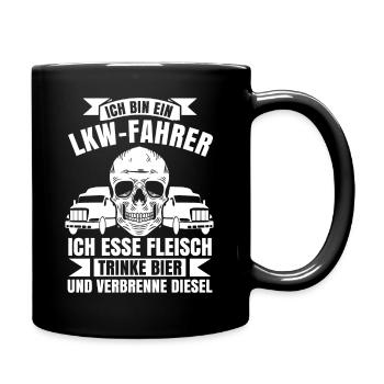 LKW Fahrer - Tasse einfarbig - Schwarz - Rechts