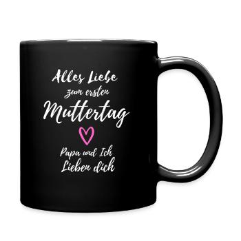 Baby Muttertag Mädchen - Tasse einfarbig - Schwarz - Rechts