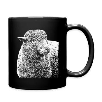 Merinoschaf Schafbock Groß Weis - Tasse einfarbig - Schwarz - Rechts