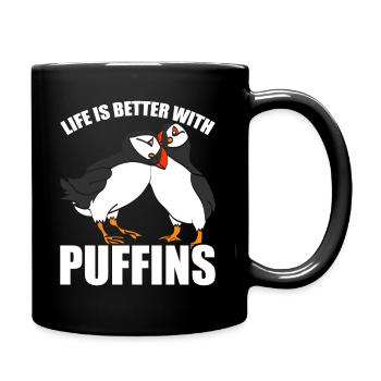 Puffin Puffin Puffin Gift Bird - Full Colour Mug - black - Right