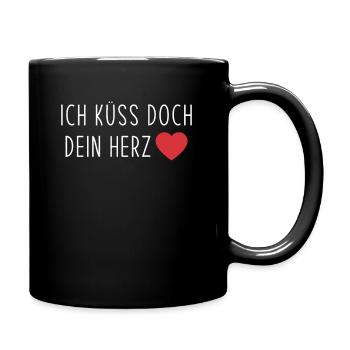 Ich küss doch dein Herz - Tasse einfarbig - Schwarz - Rechts