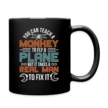 Aircraft mechanic aircraft mechanics fly flight - Full Colour Mug - black - Right