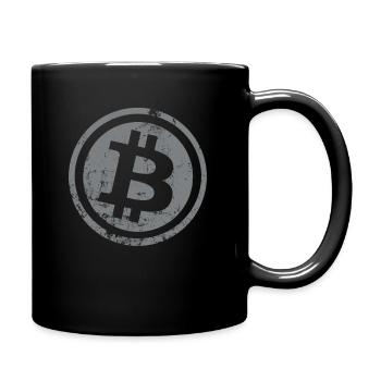 Bitcoin Button Cryptocurrencies Bitcoins - Full Colour Mug - black - Right