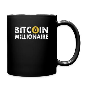 Bitcoin Millionaire Inscription - Bitcoin Bouton - Mug uni - noir - Droite