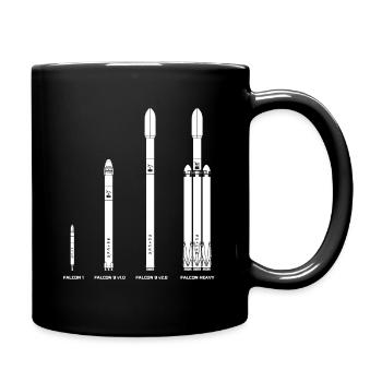 Falcon Rocket Evolution - Full Colour Mug - black - Right