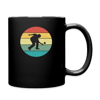 Retro Vintage Boccia Boule Petanque-Spieler - Tasse einfarbig - Schwarz - Rechts