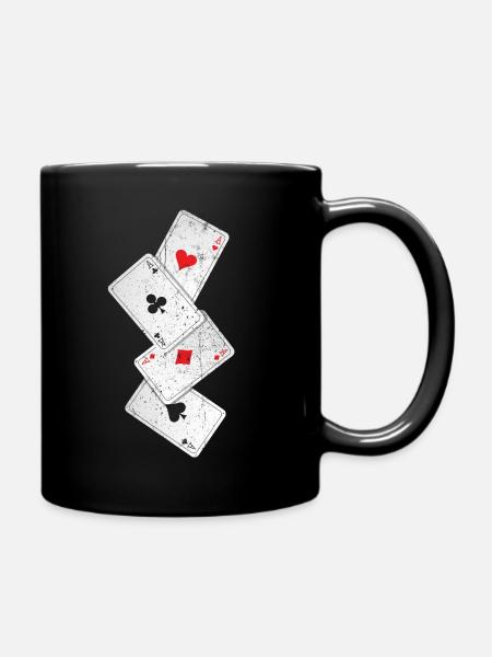 Poker - Tasse einfarbig - Schwarz