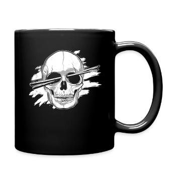 Schlagzeuger Tshirt für Drummer Musiker Rock Bass - Tasse einfarbig - Schwarz - Rechts