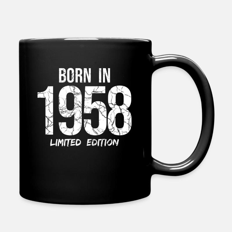 63. Geburtstag - BORN IN 1958 LIMITED EDITION - Tasse einfarbig - Schwarz