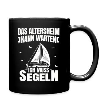 Segeln - Tasse einfarbig - Schwarz - Rechts