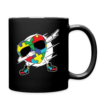 Autismus Autist Asberger Autismus Awareness Puzzle - Tasse einfarbig - Schwarz - Rechts