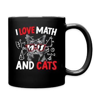 I Love Math And Cats Mathematics Teacher - Full Colour Mug - black - Right