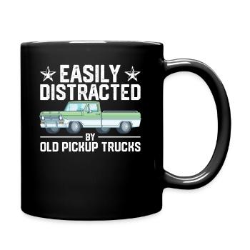 Facilement distraire par les vieux pick-up voitures de collection - Mug uni - noir - Droite