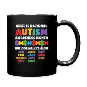 Autismus Autist Asberger Autismus Awareness Puzzle - Tasse einfarbig - Schwarz - Rechts