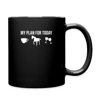 Equitation Adage Reitsport Geschenk Vin Café - Mug uni - noir - Droite