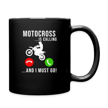 Motocross Is Calling Funny Pilote de motocross - Mug uni - noir - Droite