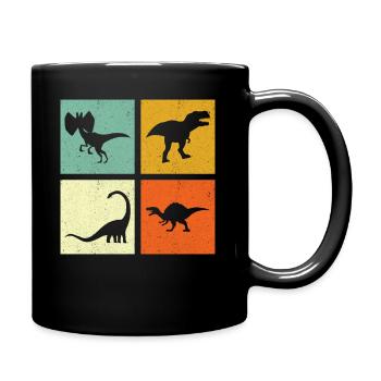 Dino Dinosaurier - Tasse einfarbig - Schwarz - Rechts