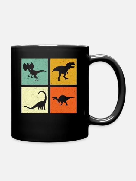 Dino Dinosaurier - Tasse einfarbig - Schwarz