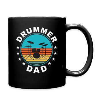 Schlagzeuger Geschenk Schlagzeug Papa Drummer Dad - Tasse einfarbig - Schwarz - Rechts